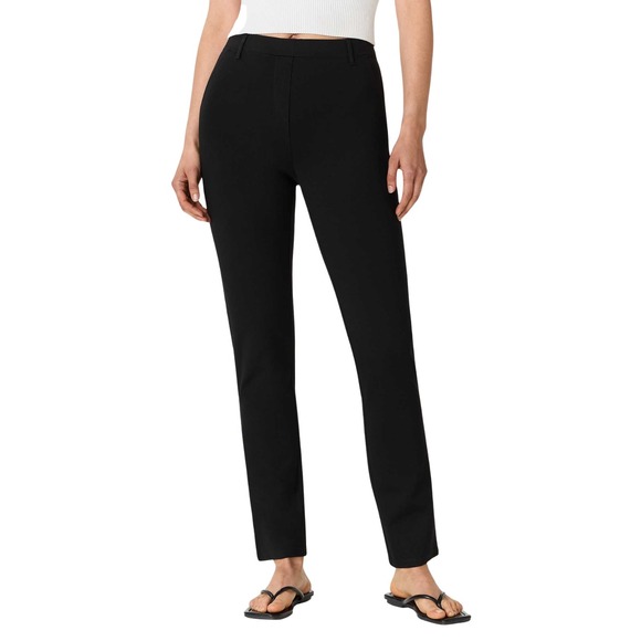Quince Pants - Quince Pants Womens Small Petite Black Ultra Stretch Ponte Straight Leg Preppy